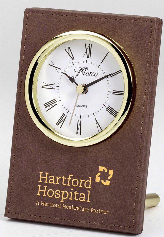 CLOCK W/POST BROWN/GOLD 12 STD PACK