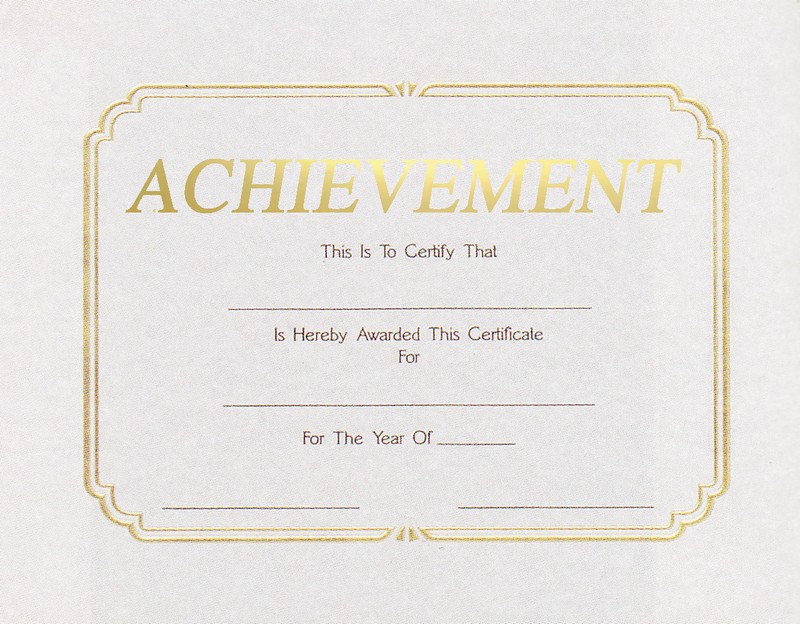 ACHIEVEMENT CERTIFICAT 100 STD PACK