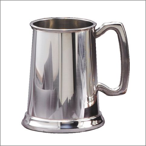 PEWTER TANKARD PLAIN BRT 24 STD PACK (CLEAR BOTTO