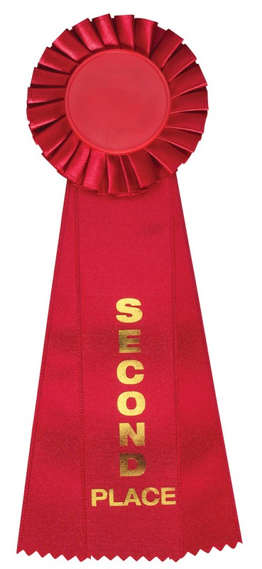 ROSETTE 2ND RED 2" HOLDE 50 STD PACK