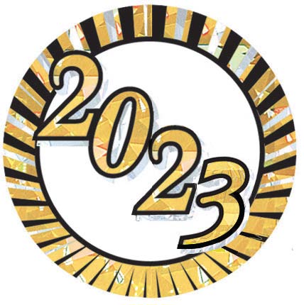 MYLAR 2" SUNBURST 2023 100 STD PACK