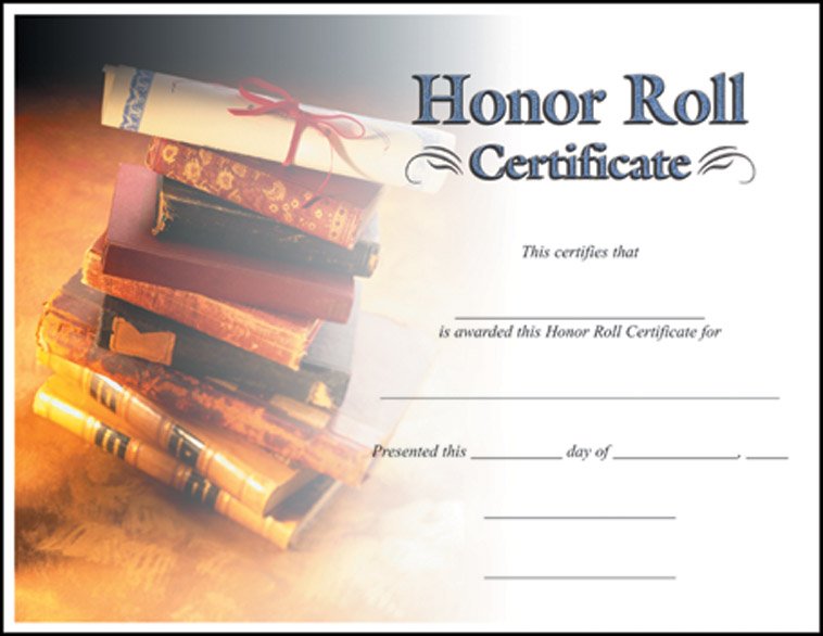 HONOR ROLL CERTIFICATE 100 STD PACK