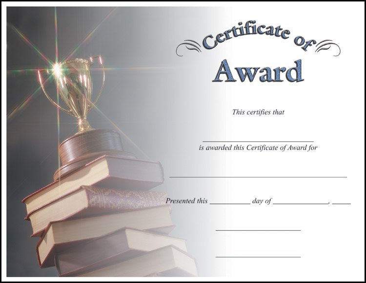 AWARD CERTIFICATE 100 STD PACK