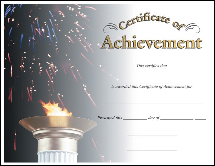 ACHIEVEMENT CERTIFICATE 100 STD PACK