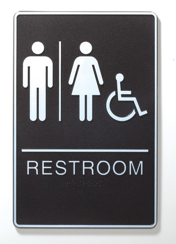 ADA SIGN UNISEX/WC BLK 10 STD PACK 100 MASTER