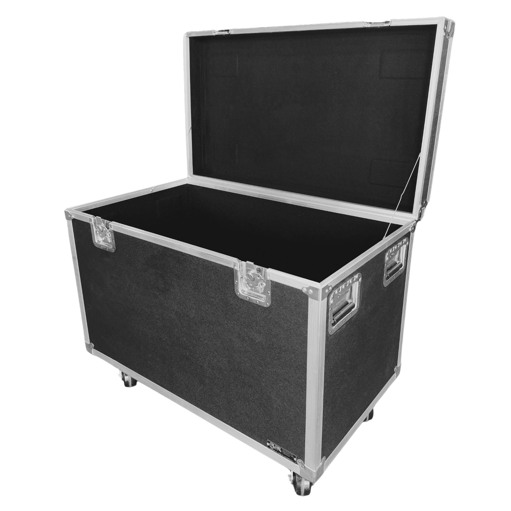 ATA 300 Heavy-Duty Accessory Trunk Case, 42x24x28" Carpeted Interior, 600lb Casters, Stackable Black