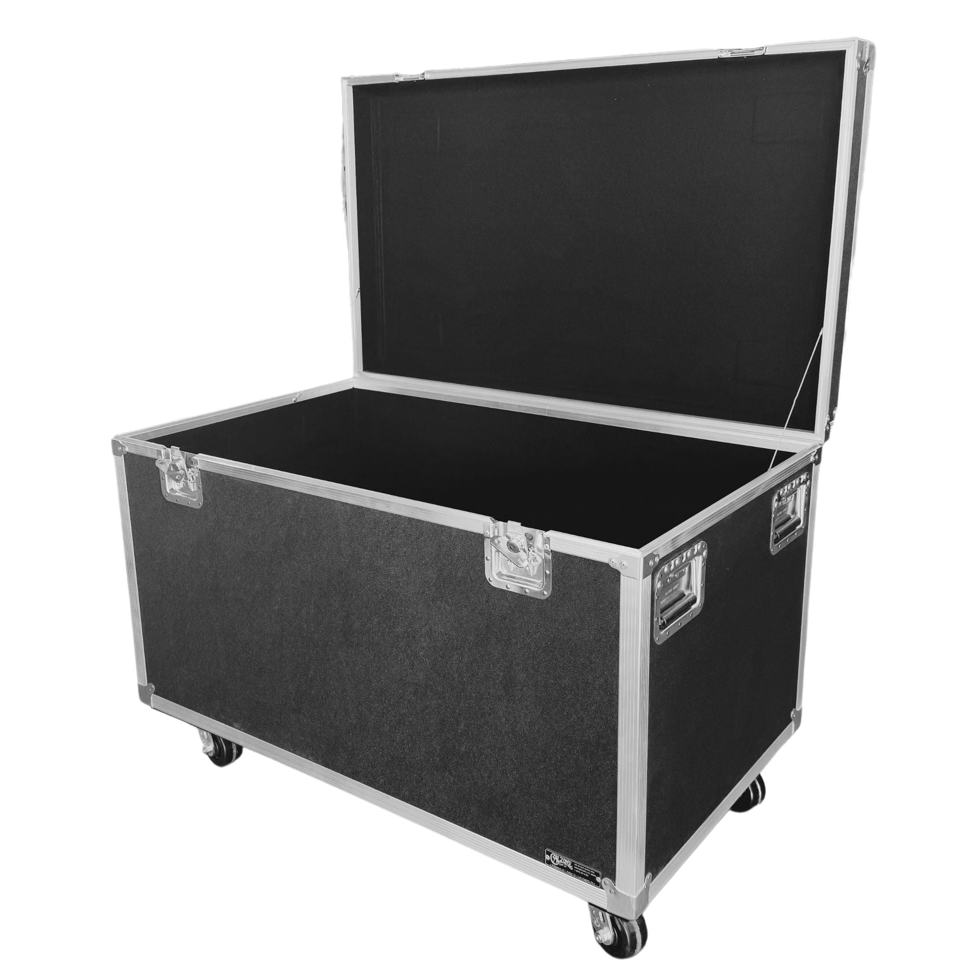 ATA 300 Heavy-Duty Accessory Trunk Case, 48x24x28" Carpeted Interior, 600lb Casters, Stackable Black