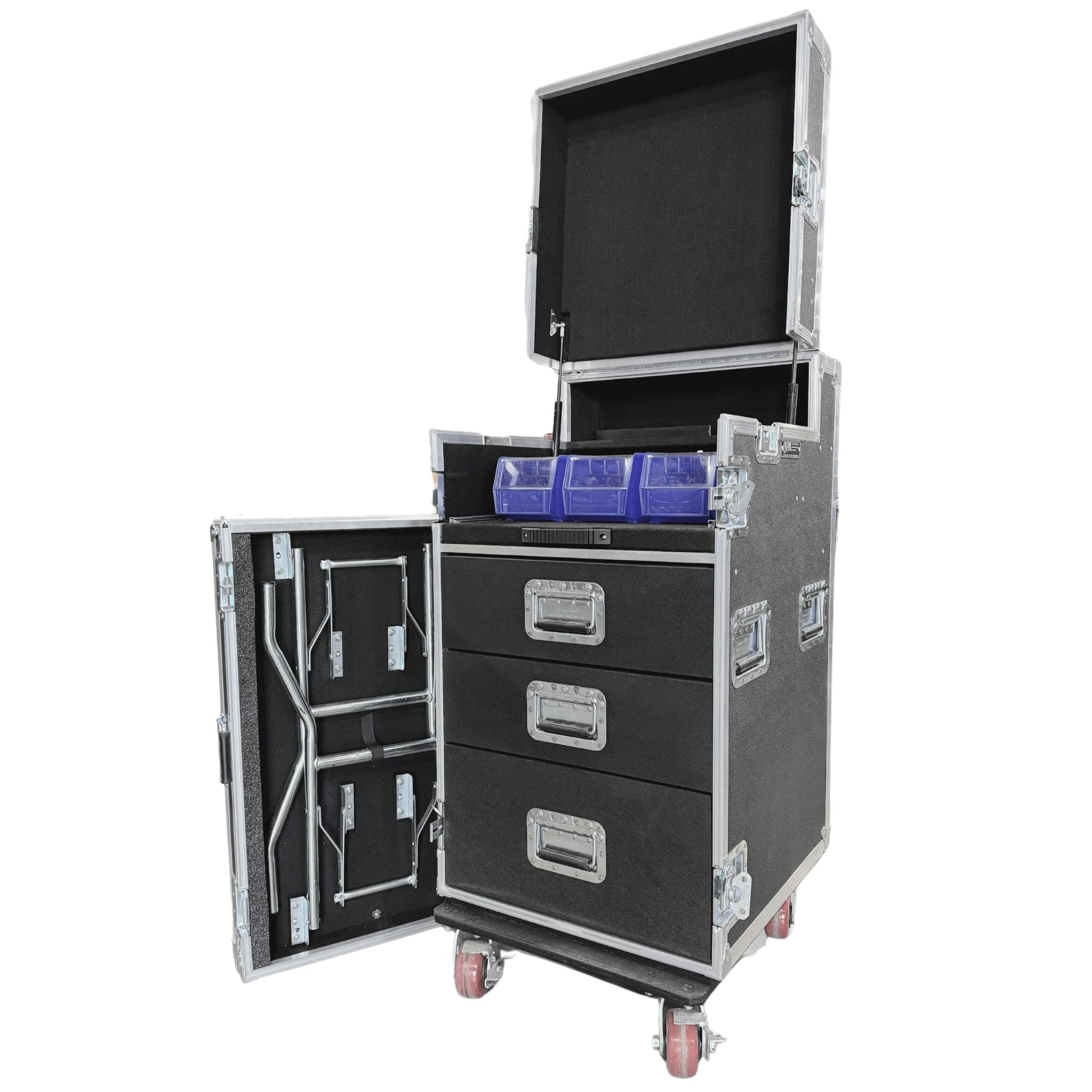 ATA 300 Emergency Response Case, 3-Drawer Workstation, Table Top, 600lb Casters, 48"H, Black - Limited Quantity - Bone Yard Blowout Sale