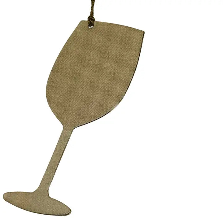 Wine Glass Christmas Ornament Brass 3.375" X 1.5"